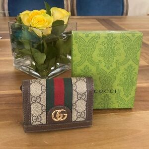Gucci Ophidia flap trifold wallet
